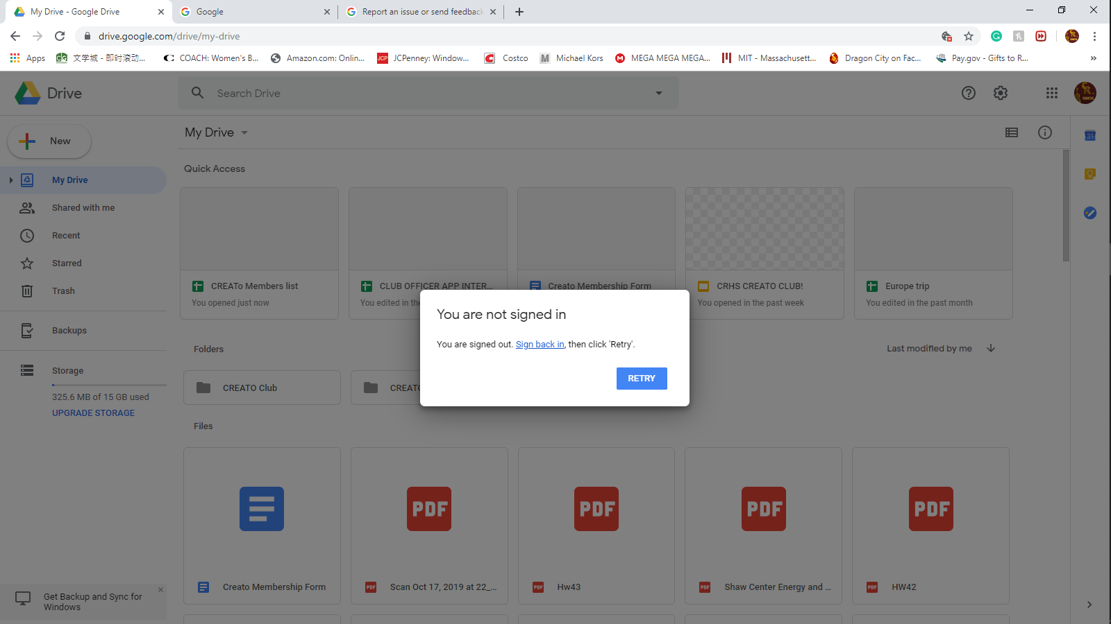 stop google drive sign in notifications