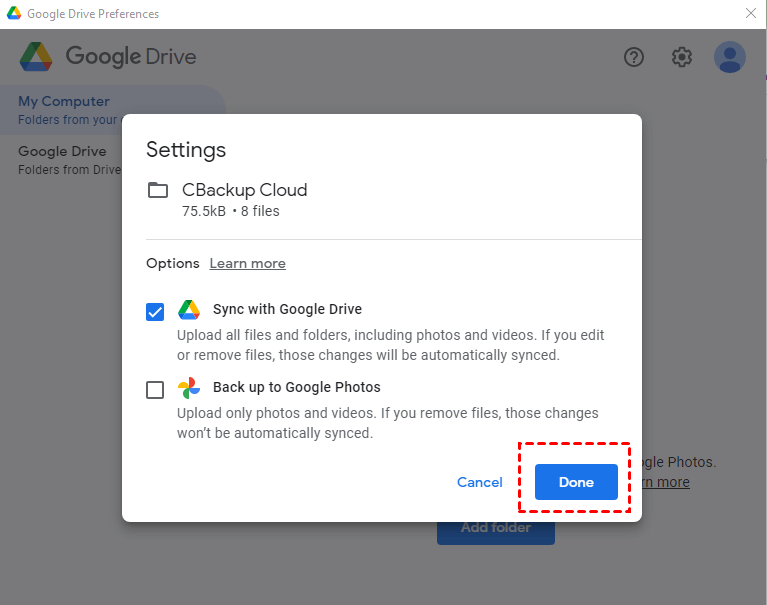 backup and sync app for google drive