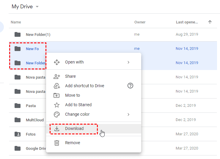 how to change google drive folder